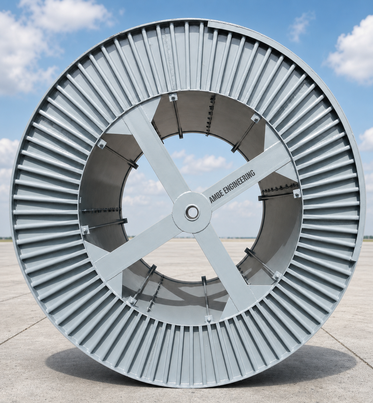 Export-quality steel cable drum manufactured by Ambe Engineering